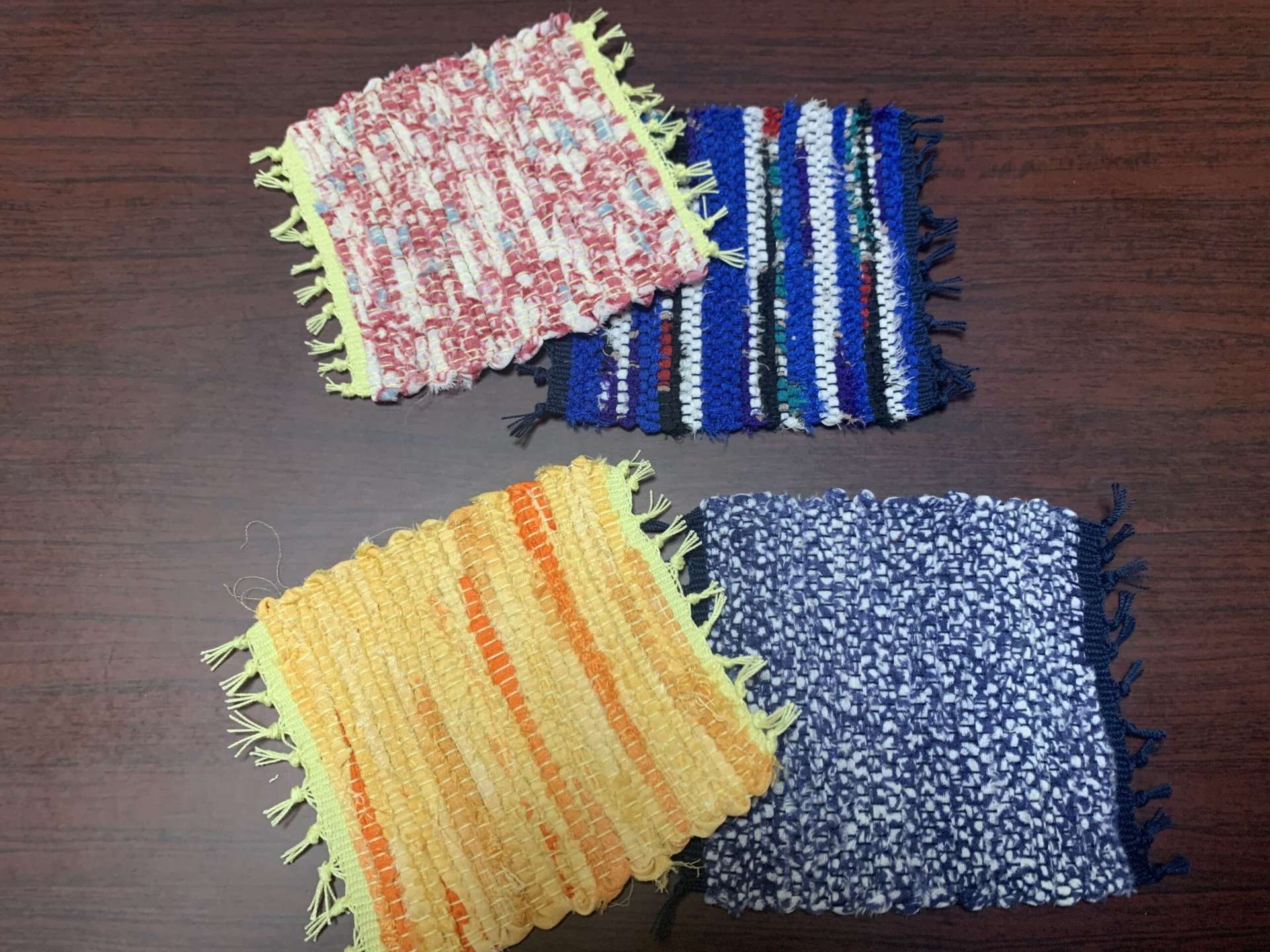 裂き織りコースター